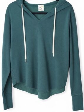 Aerie OFFLINE Cropped Hoodie Small Green Lightweight Pullover Athleisure Cozy